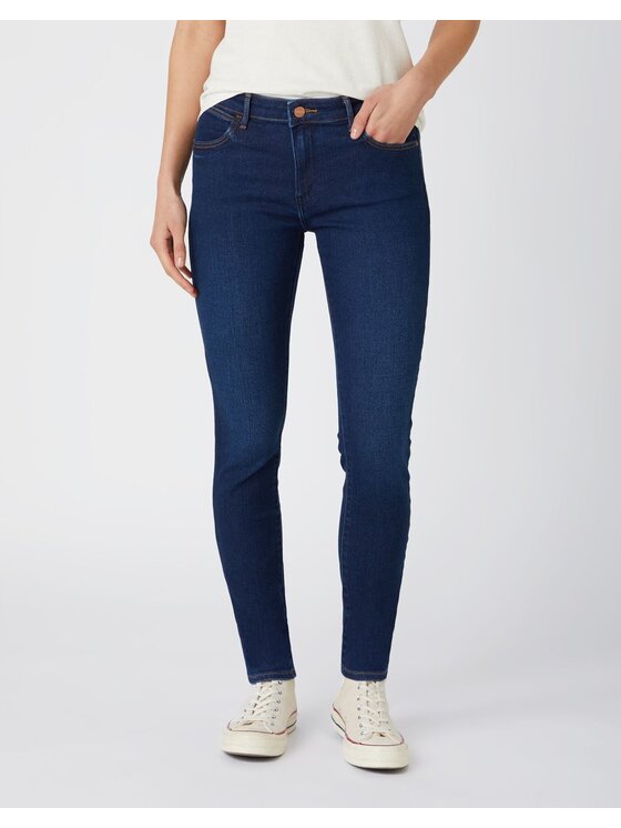 Wrangler Wrangler Jeansy SKINNY Niebieski Skinny Fit