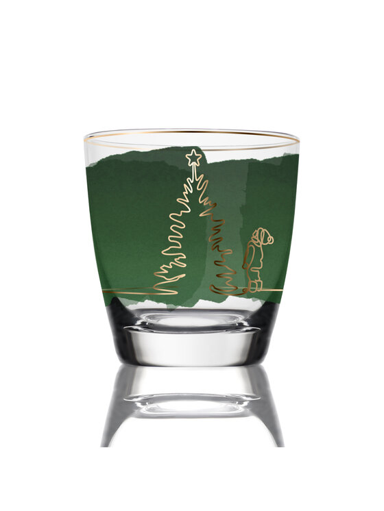 VOLA VOLA Zestaw zestaw 3 świeczników szkl. Tealight h=10cm Christmas Zielony