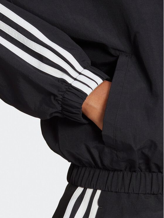 adidas adidas Větrovka Essentials 3-Stripes Woven Windbreaker HT3399 Černá Loose Fit