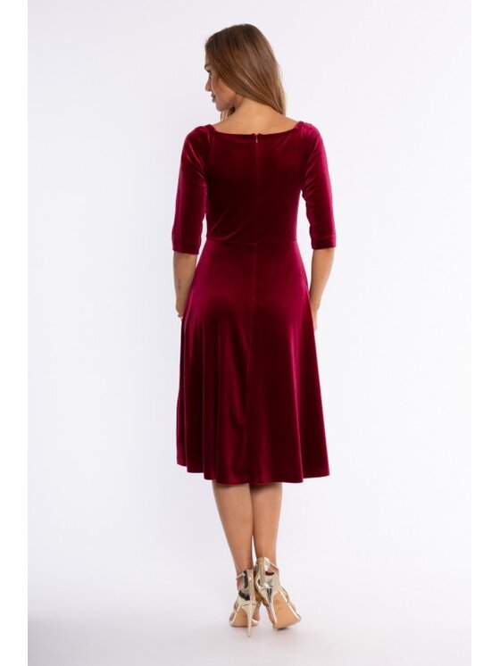 Made of Emotion Made of Emotion Večerní šaty M935 Bordó Modern Fit