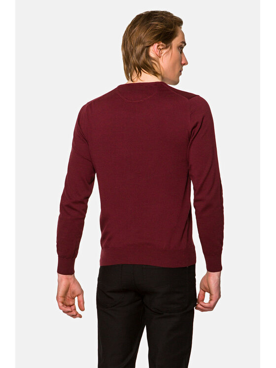 Lancerto Lancerto Sweter Robin Bordowy Regular Fit