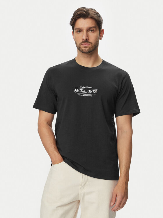 Jack & Jones Tricou Cassis 12295049 Negru Regular Fit