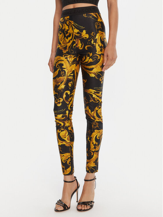 Versace Jeans Couture Legginsy 79HAC101 JS501 Czarny Slim Fit