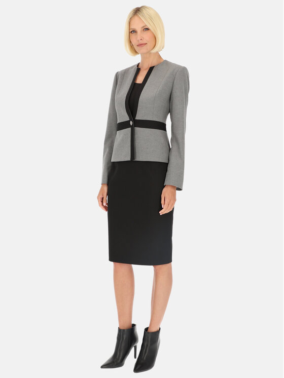 Potis & Verso Potis & Verso Marynarka Naira Szary Slim Fit