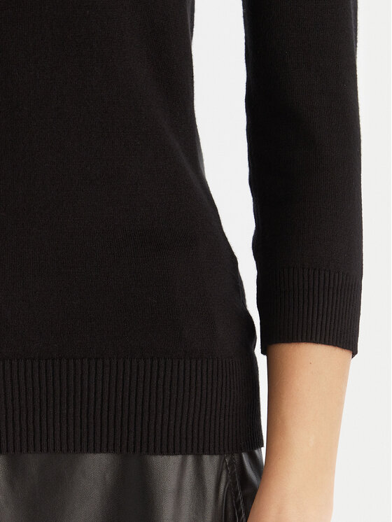 ACCESS FASHION ACCESS FASHION Bluză cu gât 54-8072 Negru Slim Fit