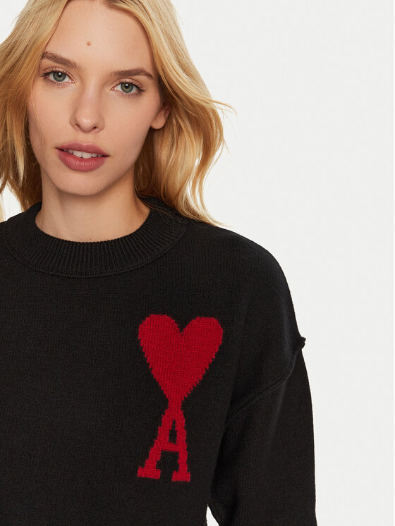 AMI Paris Pulover BFUKS006.018 Negru Regular Fit | Modivo.ro