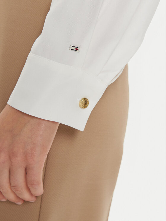Tommy Hilfiger Tommy Hilfiger Cămașă WW0WW43575 Alb Regular Fit