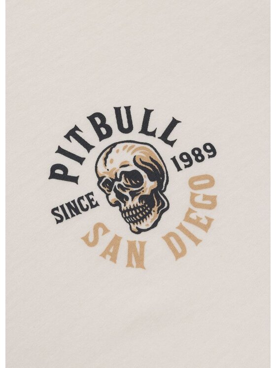 PITBULL PITBULL T-Shirt Koszulka męska Loose Fit SKULL LOGO XL Biały Regular Fit