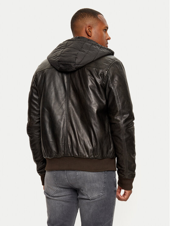 Serge Pariente Serge Pariente Giacca di pelle Amos Marrone Regular Fit