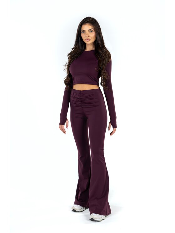 Agatha Studio Agatha Studio Komplet bluzka i spodnie A26ZS-KA-K56 Bordowy Slim Fit