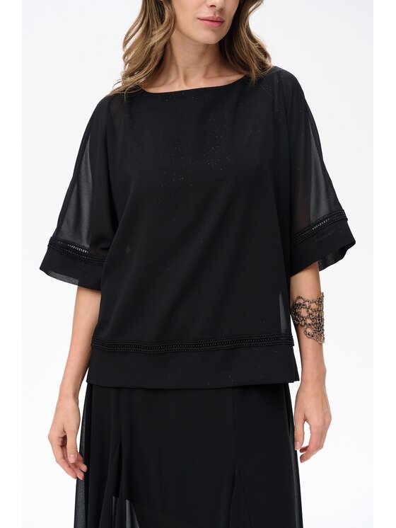 blue shadow blue shadow Bluzka Pola Czarny Regular Fit