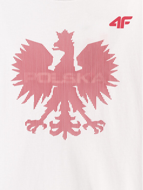 4F 4F T-Shirt STREFA KIBICA Biały Regular Fit