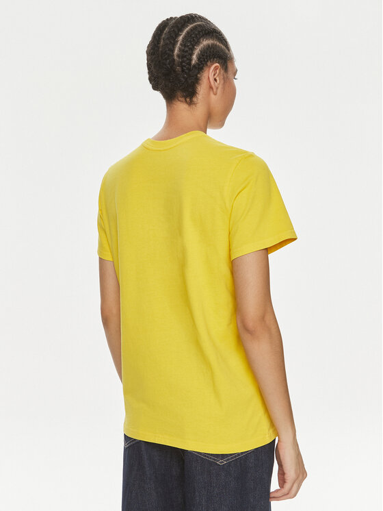 Wrangler Wrangler Тишърт Varsity 112350189 Жълт Regular Fit