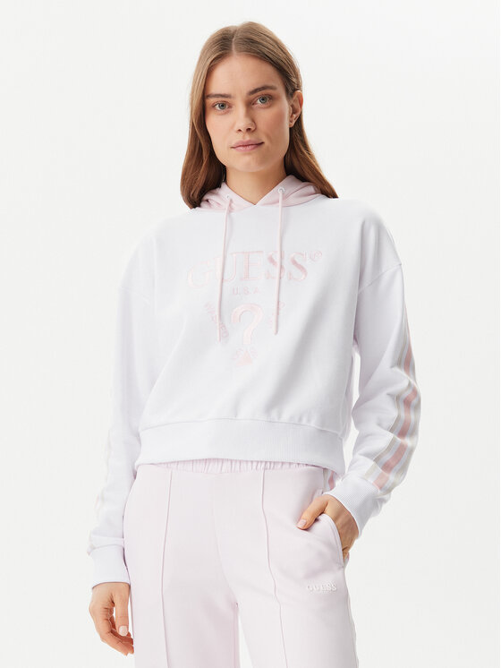 Guess Guess Bluză V5GQ17 KCRT1 Alb Regular Fit