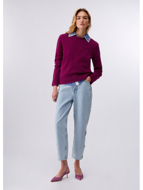 Liu Jo Liu Jo Sweter WA6290MA73R92428 Fioletowy Regular Fit