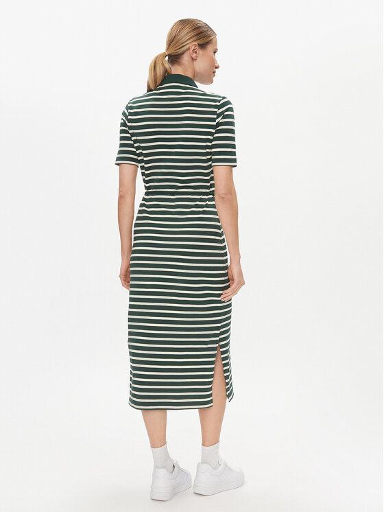 Tommy Hilfiger Tommy Hilfiger Haljina za svaki dan Reg Breton Midi Polo Dress Ss WW0WW42030 Zelena Regular Fit