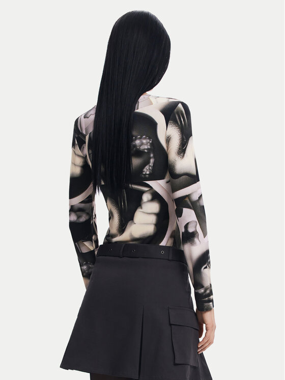 Desigual Desigual Μπλουζάκι Surrealismo 24WWTK49 Γκρι Slim Fit