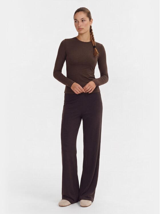 BASICLO BASICLO Longsleeve W-2253-160 Brązowy Slim Fit