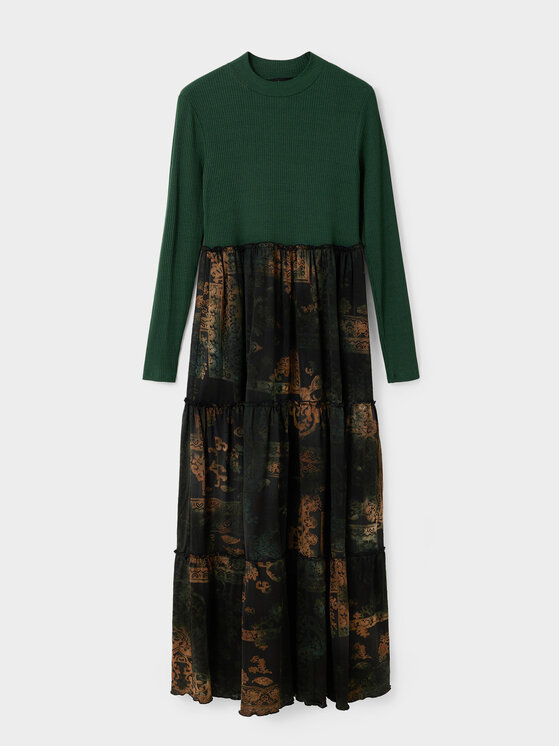 Desigual Desigual Φόρεμα καθημερινό 23WWVK89 Πράσινο Regular Fit