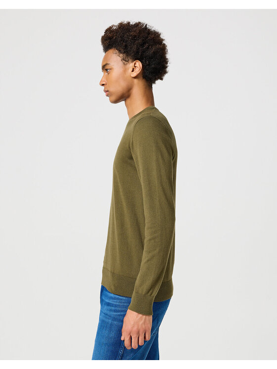 Wrangler Wrangler Sweter KNIT SWEATER Zielony Regular Fit