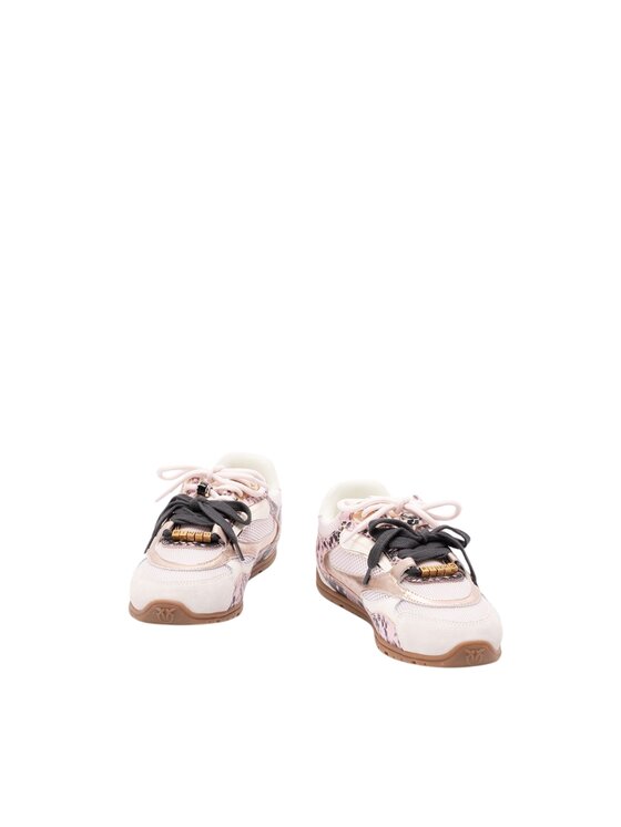 PINKO PINKO Sneakersy Sneakers stampa pitone con lacci doppi Różowy