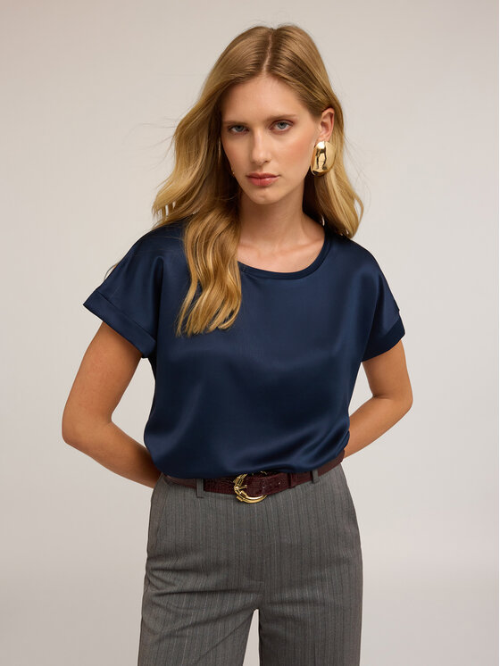 Motivi Motivi T-shirt G063W703439N034 Blu Regular Fit