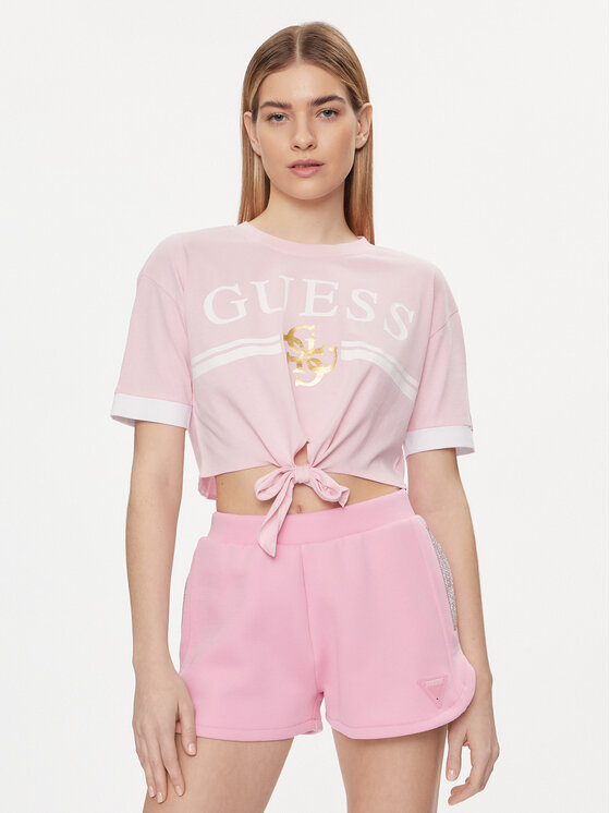 Guess T-krekls V4GI00 I3Z14 Rozā Boxy Fit