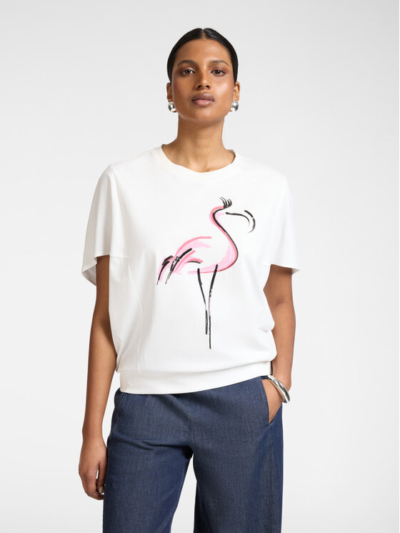 Elena Mirò Elena Mirò T-shirt G005E000333N011 Bianco Boxy Fit