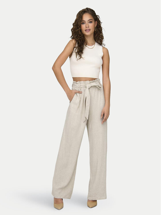 ONLY ONLY Hlače Siesta 15322259 Siva Straight Fit