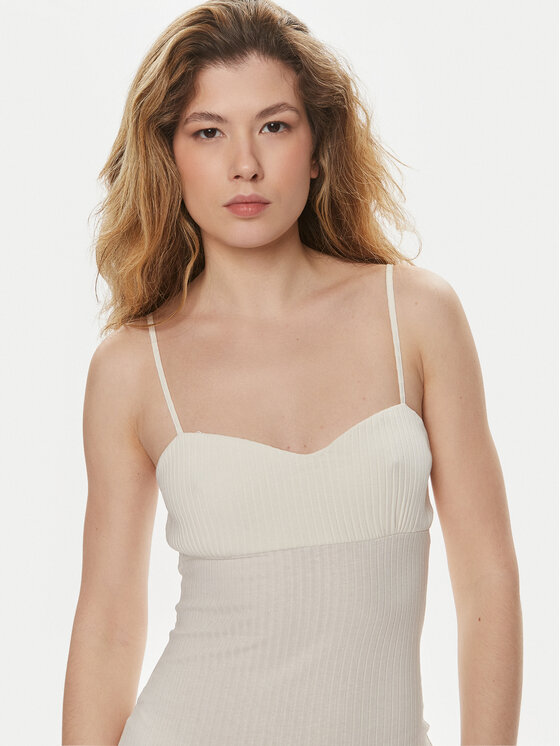 Brave Soul Brave Soul Poletna obleka LDRJ-248LANA Écru Straight Fit