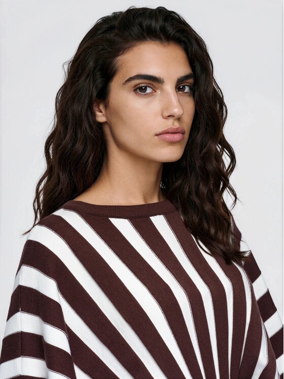 Ombre Ombre Svetr OW-SW-E0039 Hnědá Relaxed Fit