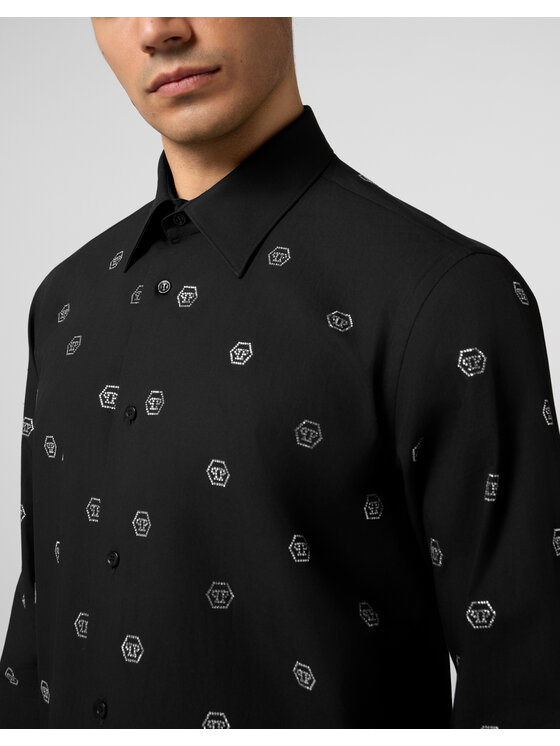 PHILIPP PLEIN PHILIPP PLEIN Koszula 28975 Czarny Fitted Fit
