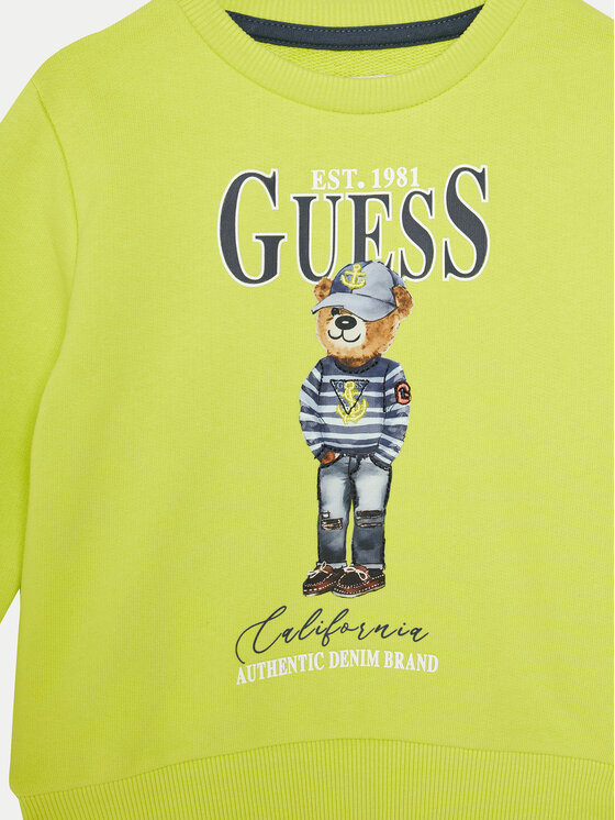 Guess Guess Μπλούζα N5RQ05 KAD74 Πράσινο Regular Fit