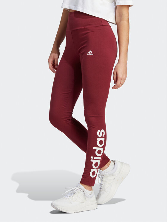 adidas Legingi ESSENTIALS HIGH-WAISTED LOGO IM2856 Sarkans Tight Fit