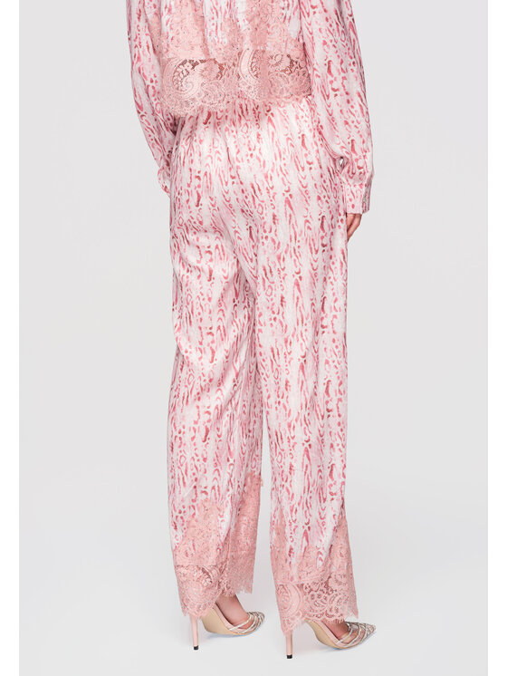 Ombre Ombre Spodnie materiałowe OW-PA-E0006 Różowy Relaxed Fit