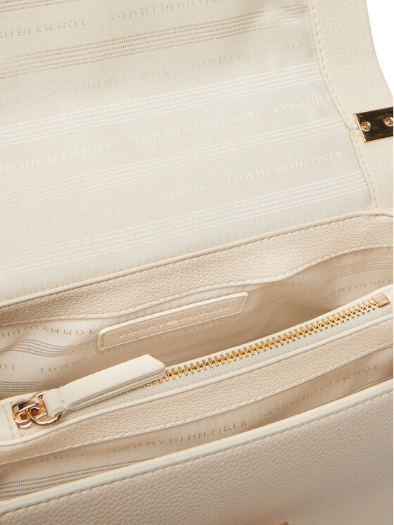 Tommy Hilfiger Tommy Hilfiger Borsetta Th Monogram Pebble Grain Crossbody Bag AW0AW17216 Écru