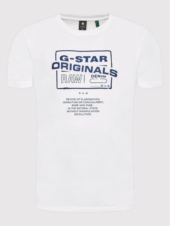G-Star Raw G-Star Raw T-Shirt Originals Logo D21181-336-110 Λευκό Regular Fit