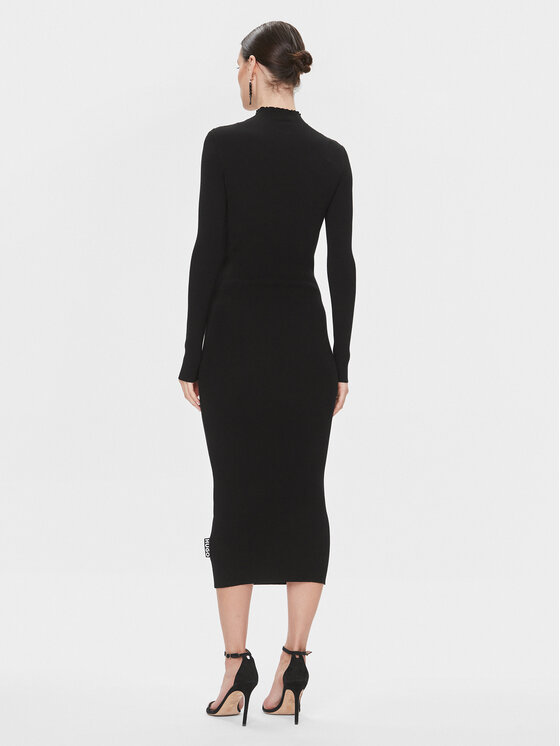 HUGO Hugo Kootud kleit Soritexa 50502242 Must Slim Fit