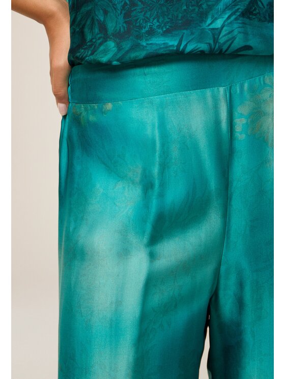 Oltre Oltre Pantaloni di tessuto P016J002473N0S4 Turchese Baggy Fit