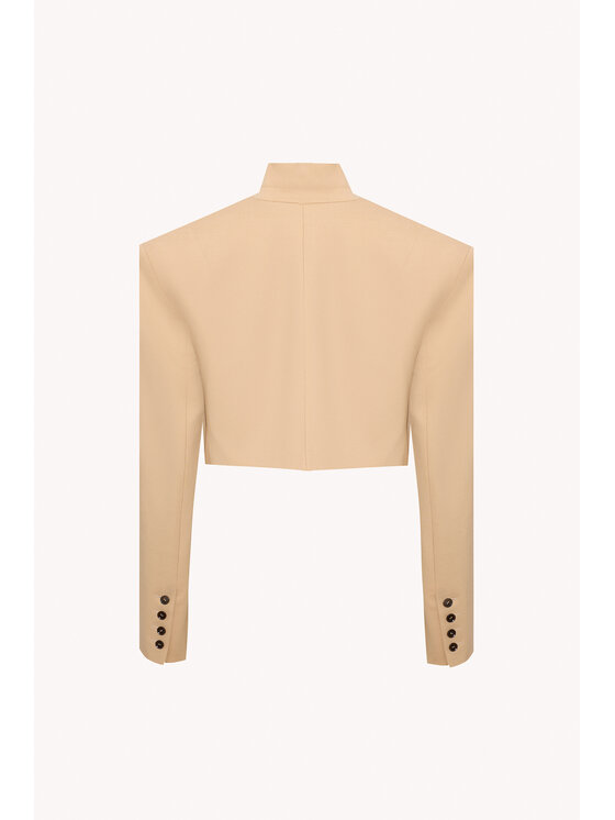 Epuzer Epuzer Marynarka Dune wool cropped Beżowy Standard Fit