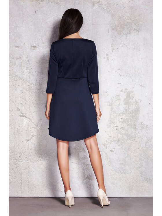 Awama Awama Vestito di maglia A075 Blu scuro Basic Fit