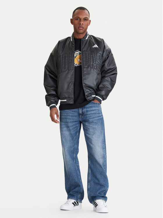adidas adidas Kurtka bomber Stadium JZ6913 Szary Loose Fit