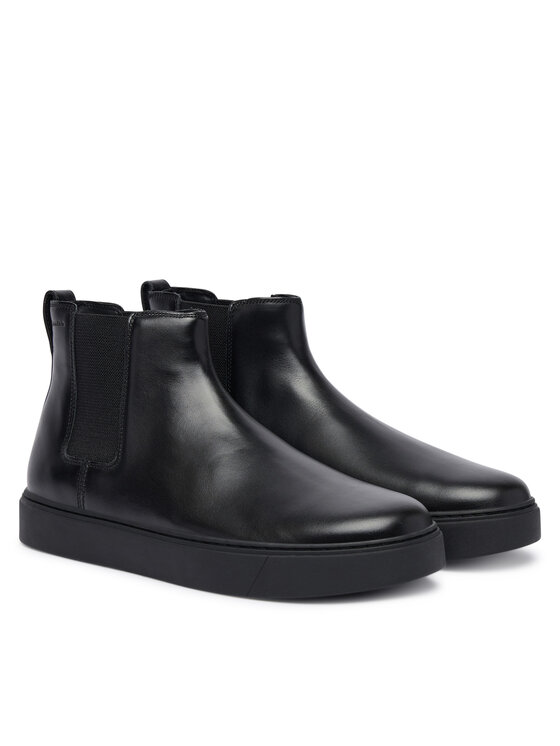 Calvin Klein Calvin Klein Klassische Stiefeletten Hybrid Clean Chelsea Wax Lth HM0HM02253 Schwarz