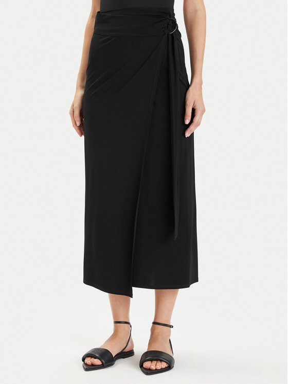 Max Mara Beachwear Max Mara Beachwear Midi szoknya Beato 2416691069 Fekete Regular Fit