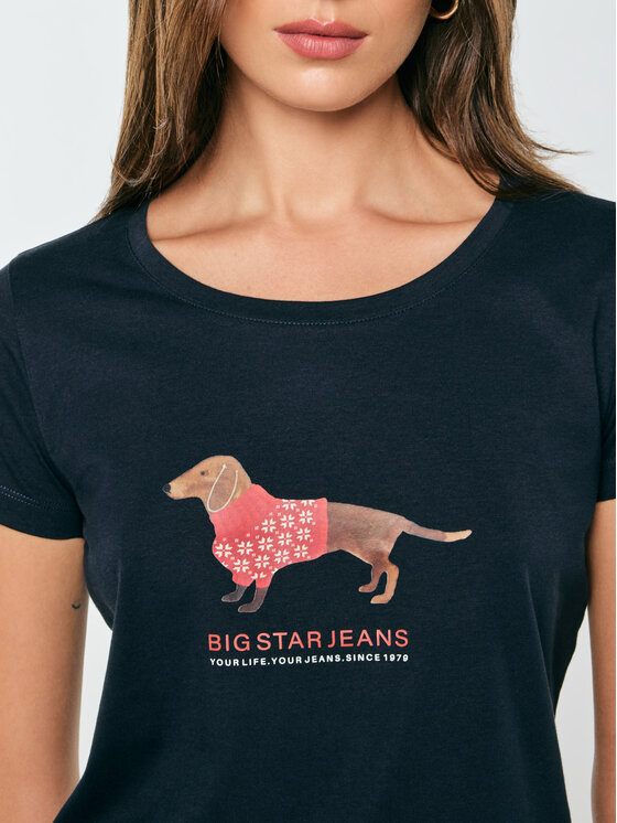 BIG STAR BIG STAR T-Shirt MADISONA Granatowy Basic Fit