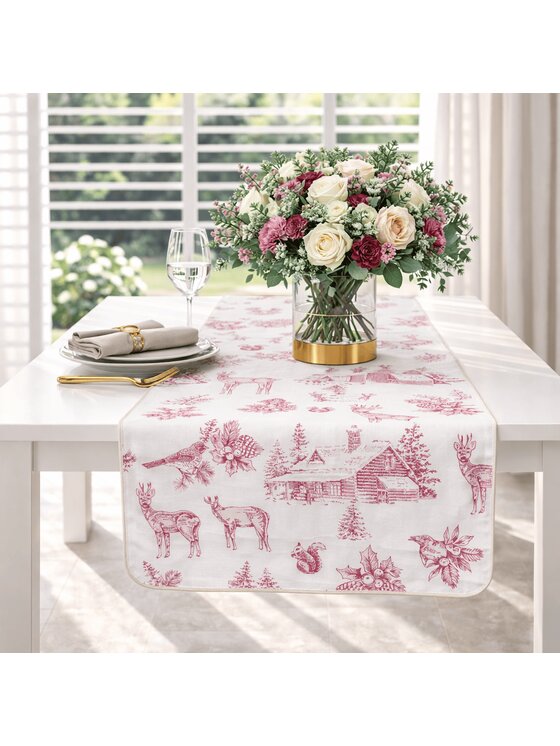 Roseberry Home Roseberry Home Bieżnik dwustronny Red Forest & Glen Check Czerwony