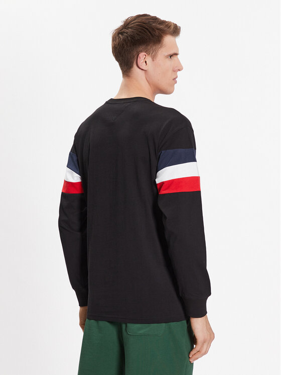 Tommy Jeans Tommy Jeans Pikkade varrukatega T-särk Colorblock DM0DM16834 Must Relaxed Fit