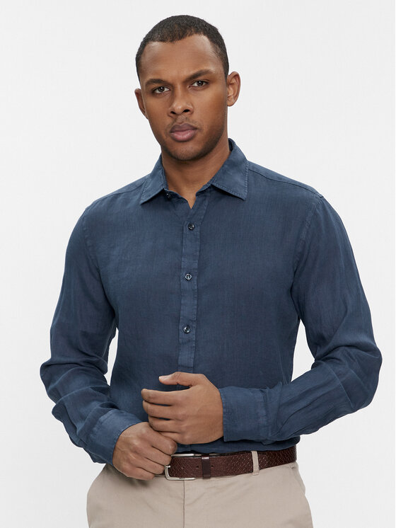 Paul&Shark Košeľa 24413322 Tmavomodrá Slim Fit