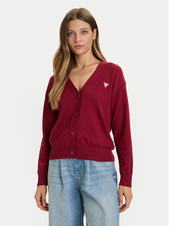 Guess Jeans Guess Jeans Kardigán W4BR16 Z3HO2 Piros Regular Fit