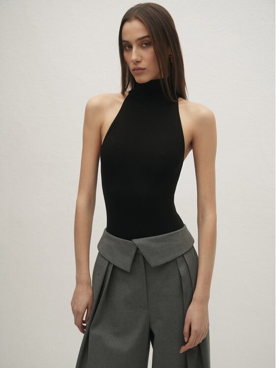Le Collet Le Collet Body KAYLA Czarny Slim Fit